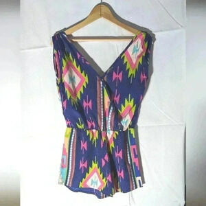 Movie Wardrobe cool nylon women's jumper bright 80s vibe sz Small